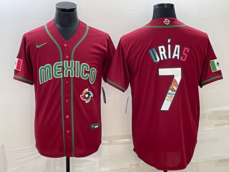 Men 2023 World Cub Mexico #7 Urias Red Nike MLB Jersey13->more jerseys->MLB Jersey